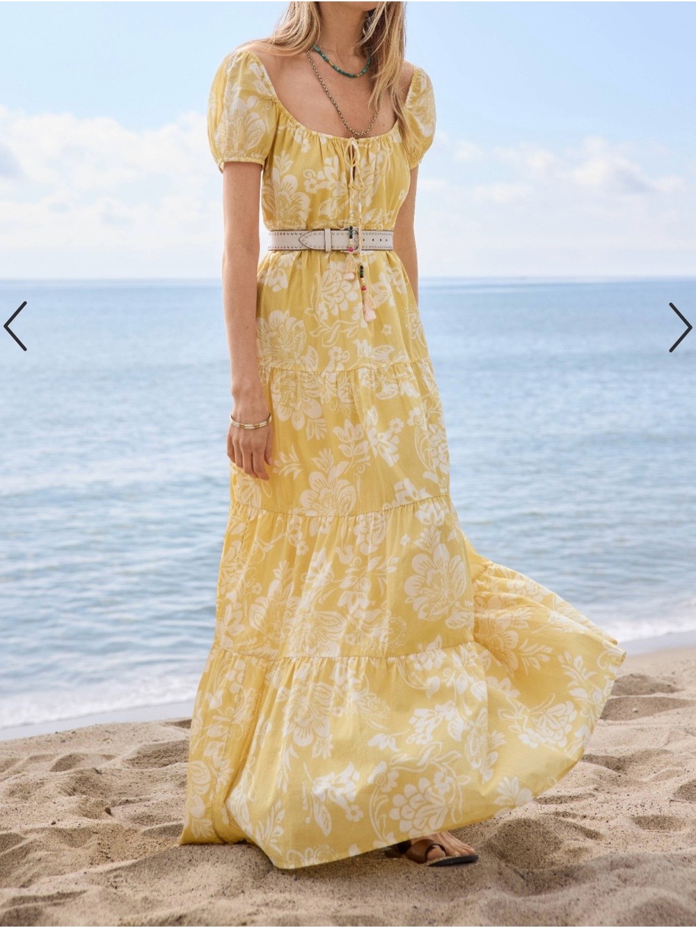 JOHNNY WAS LILY RAE TIERED MAXI DRESS COLOR: Sorrento Sunshine Yellow